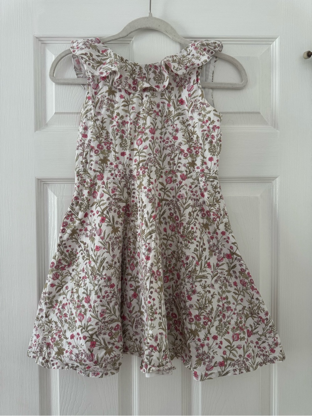 Bella Bliss Girls' White Floral Ruffle Dress